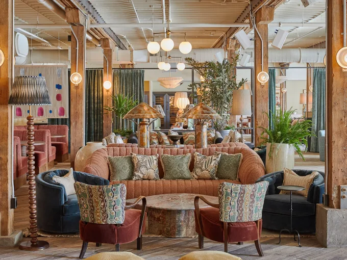 The main lounge at Soho House Nashville