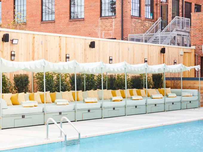 The rooftop pool at Soho House Nashville
